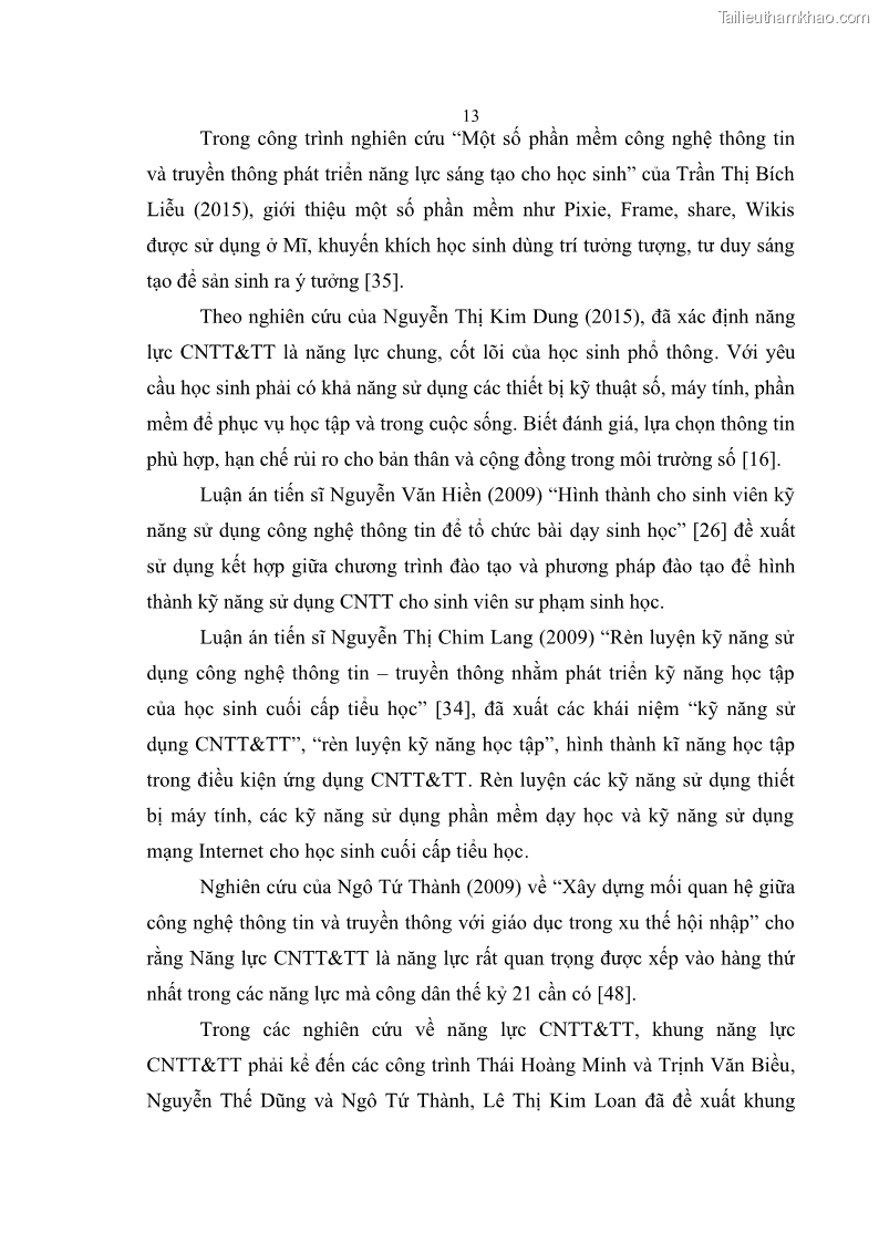 Luận án tiến sĩ khoa học giáo dục Phát triển năng lực sử dụng công nghệ thông tin và truyền thông trong dạy học Tin học cho học sinh dự bị Đại học Dân tộc - 3 Trang 25