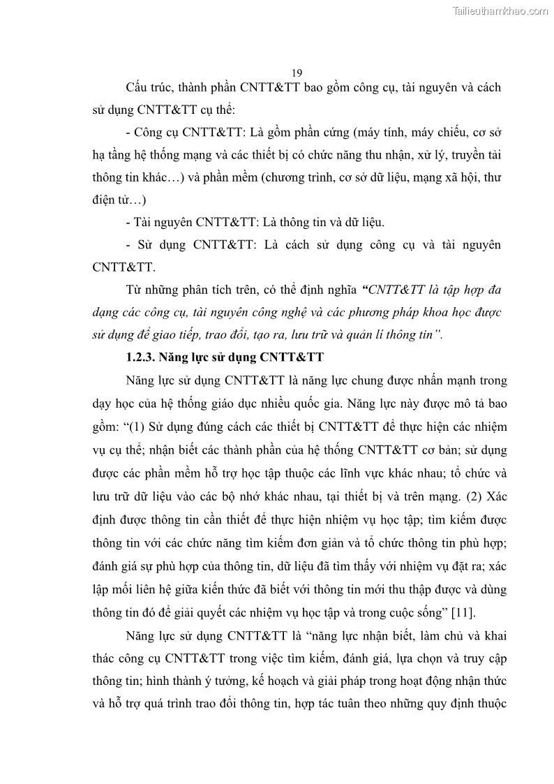 Luận án tiến sĩ khoa học giáo dục Phát triển năng lực sử dụng công nghệ thông tin và truyền thông trong dạy học Tin học cho học sinh dự bị Đại học Dân tộc - 3 Trang 31