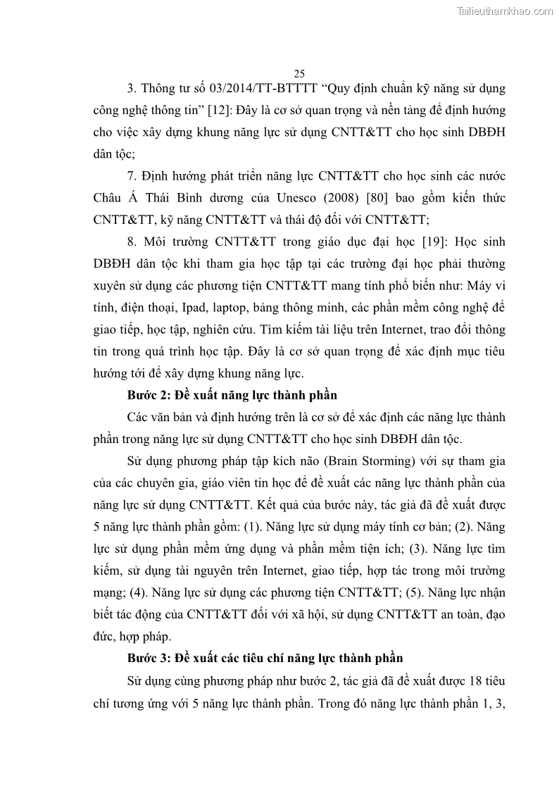 Luận án tiến sĩ khoa học giáo dục Phát triển năng lực sử dụng công nghệ thông tin và truyền thông trong dạy học Tin học cho học sinh dự bị Đại học Dân tộc - 4 Trang 37