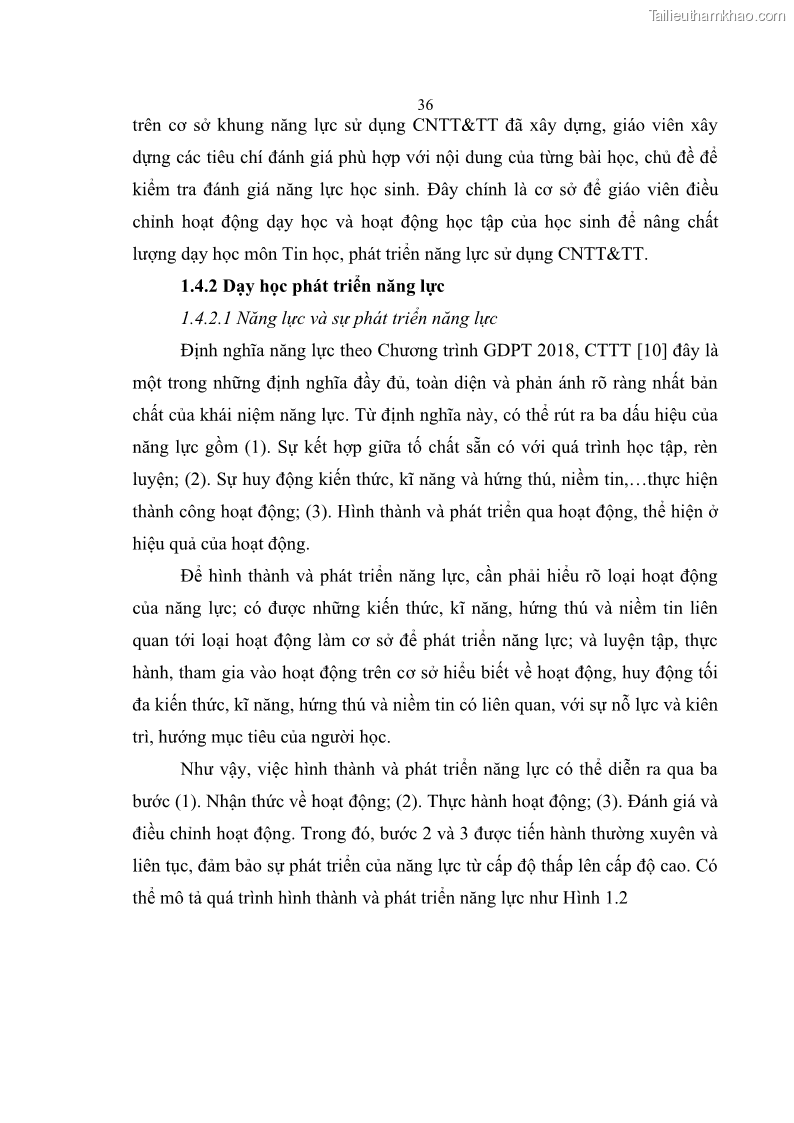 Luận án tiến sĩ khoa học giáo dục Phát triển năng lực sử dụng công nghệ thông tin và truyền thông trong dạy học Tin học cho học sinh dự bị Đại học Dân tộc - 4 Trang 48