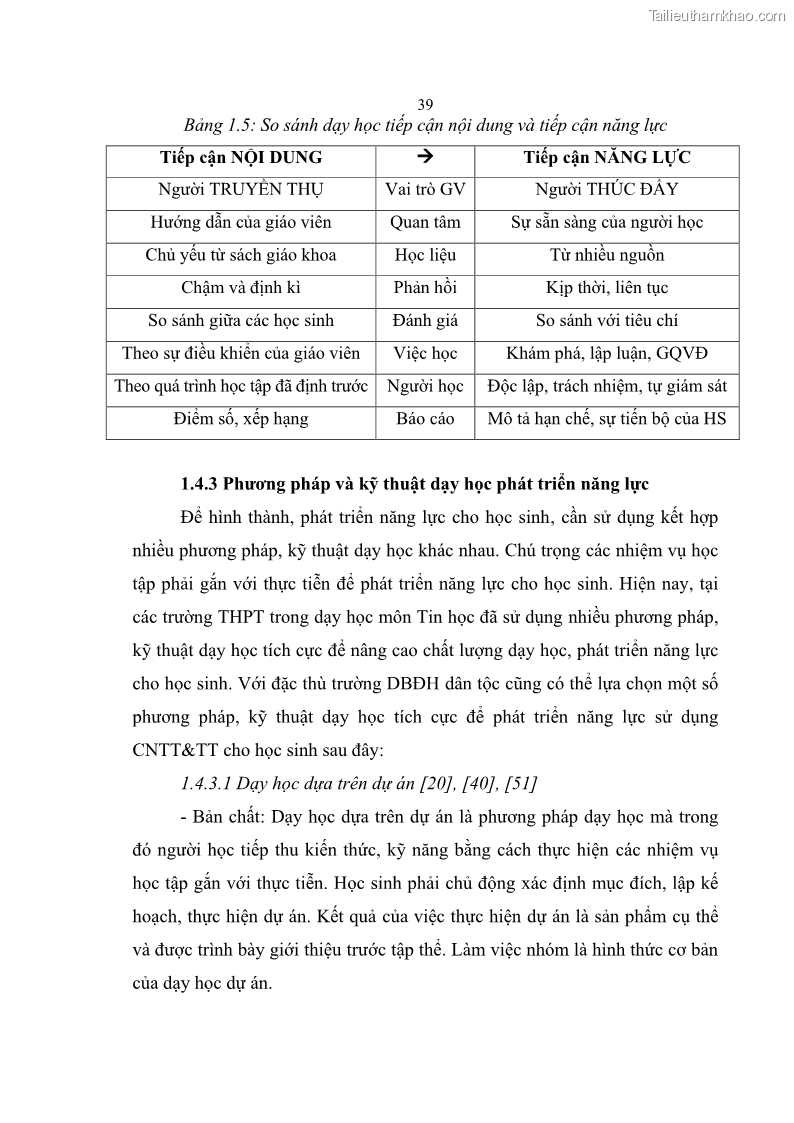 Luận án tiến sĩ khoa học giáo dục Phát triển năng lực sử dụng công nghệ thông tin và truyền thông trong dạy học Tin học cho học sinh dự bị Đại học Dân tộc - 5 Trang 51
