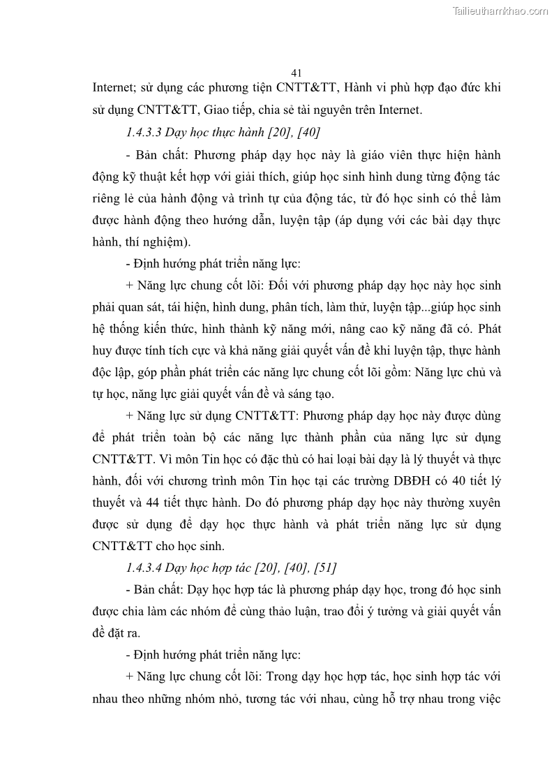 Luận án tiến sĩ khoa học giáo dục Phát triển năng lực sử dụng công nghệ thông tin và truyền thông trong dạy học Tin học cho học sinh dự bị Đại học Dân tộc - 5 Trang 53