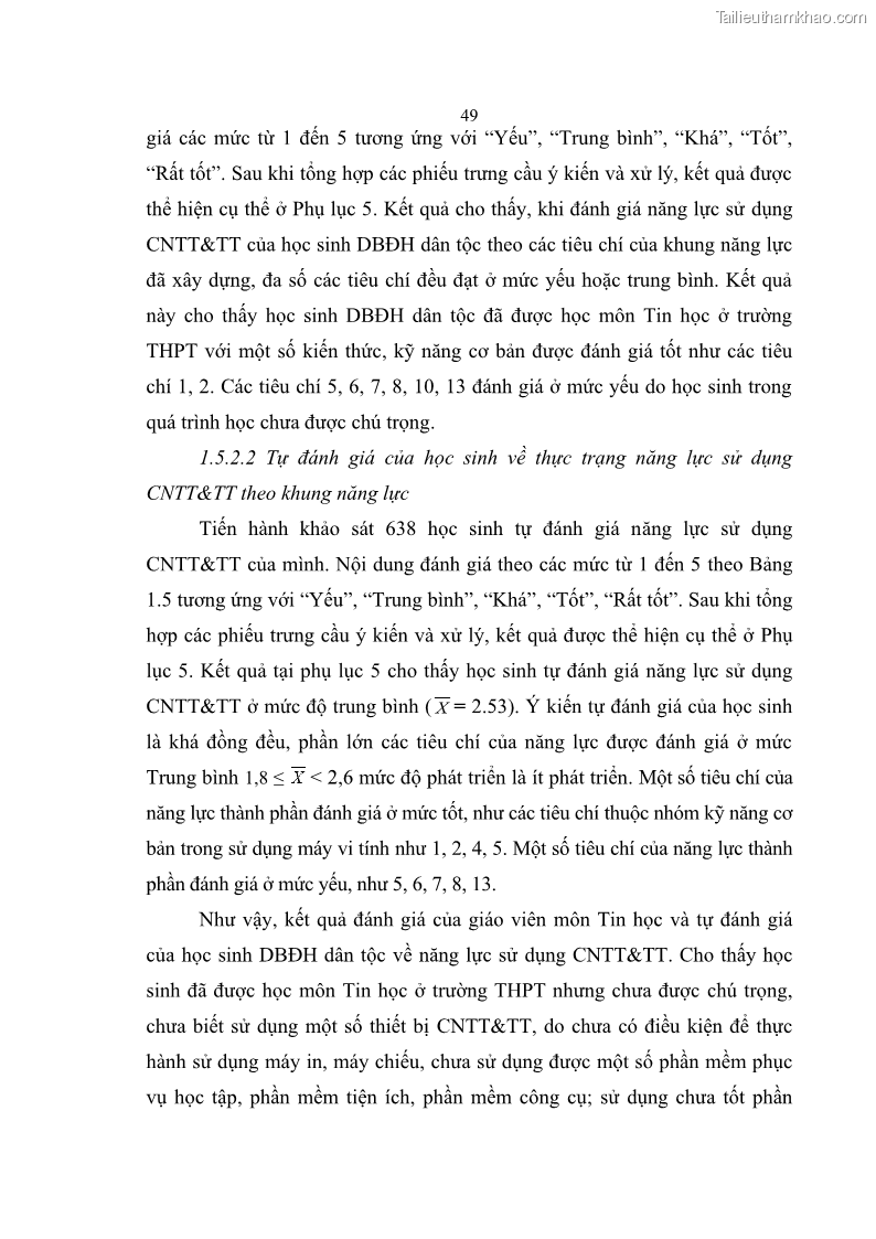 Luận án tiến sĩ khoa học giáo dục Phát triển năng lực sử dụng công nghệ thông tin và truyền thông trong dạy học Tin học cho học sinh dự bị Đại học Dân tộc - 6 Trang 61