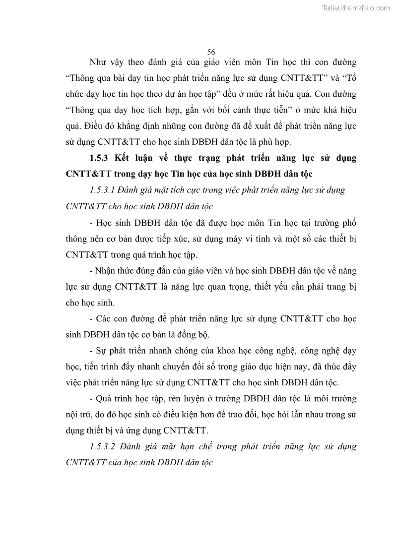 Luận án tiến sĩ khoa học giáo dục Phát triển năng lực sử dụng công nghệ thông tin và truyền thông trong dạy học Tin học cho học sinh dự bị Đại học Dân tộc - 6 Trang 68