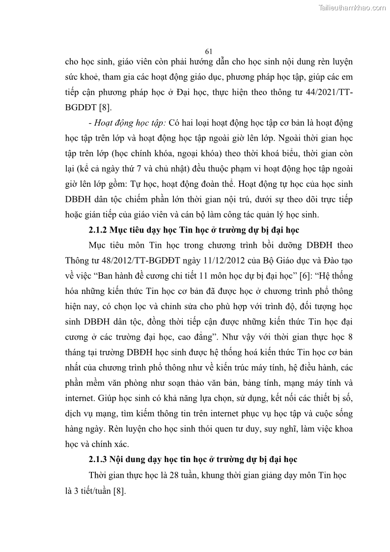 Luận án tiến sĩ khoa học giáo dục Phát triển năng lực sử dụng công nghệ thông tin và truyền thông trong dạy học Tin học cho học sinh dự bị Đại học Dân tộc - 7 Trang 73