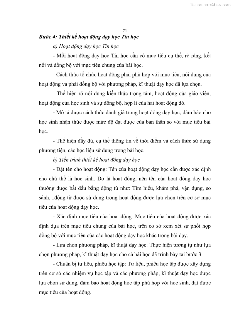 Luận án tiến sĩ khoa học giáo dục Phát triển năng lực sử dụng công nghệ thông tin và truyền thông trong dạy học Tin học cho học sinh dự bị Đại học Dân tộc - 7 Trang 83