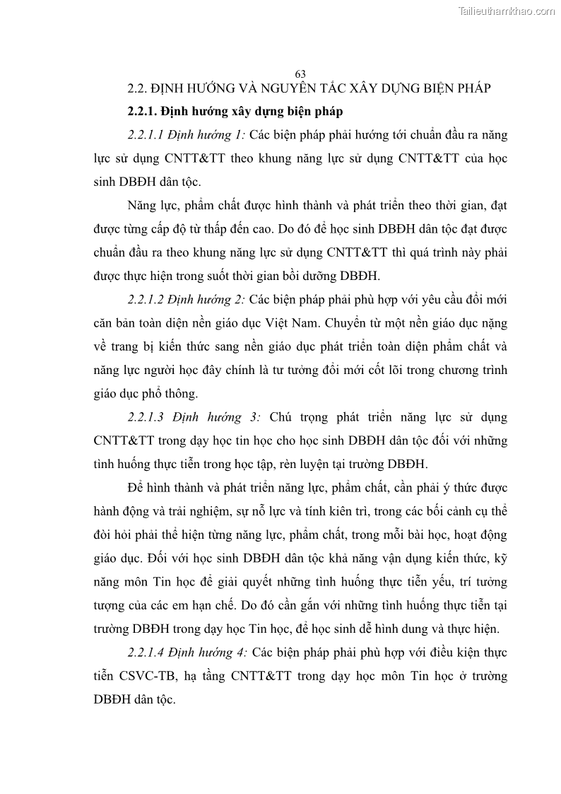 Luận án tiến sĩ khoa học giáo dục Phát triển năng lực sử dụng công nghệ thông tin và truyền thông trong dạy học Tin học cho học sinh dự bị Đại học Dân tộc - 7 Trang 75