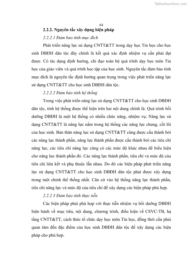 Luận án tiến sĩ khoa học giáo dục Phát triển năng lực sử dụng công nghệ thông tin và truyền thông trong dạy học Tin học cho học sinh dự bị Đại học Dân tộc - 7 Trang 76