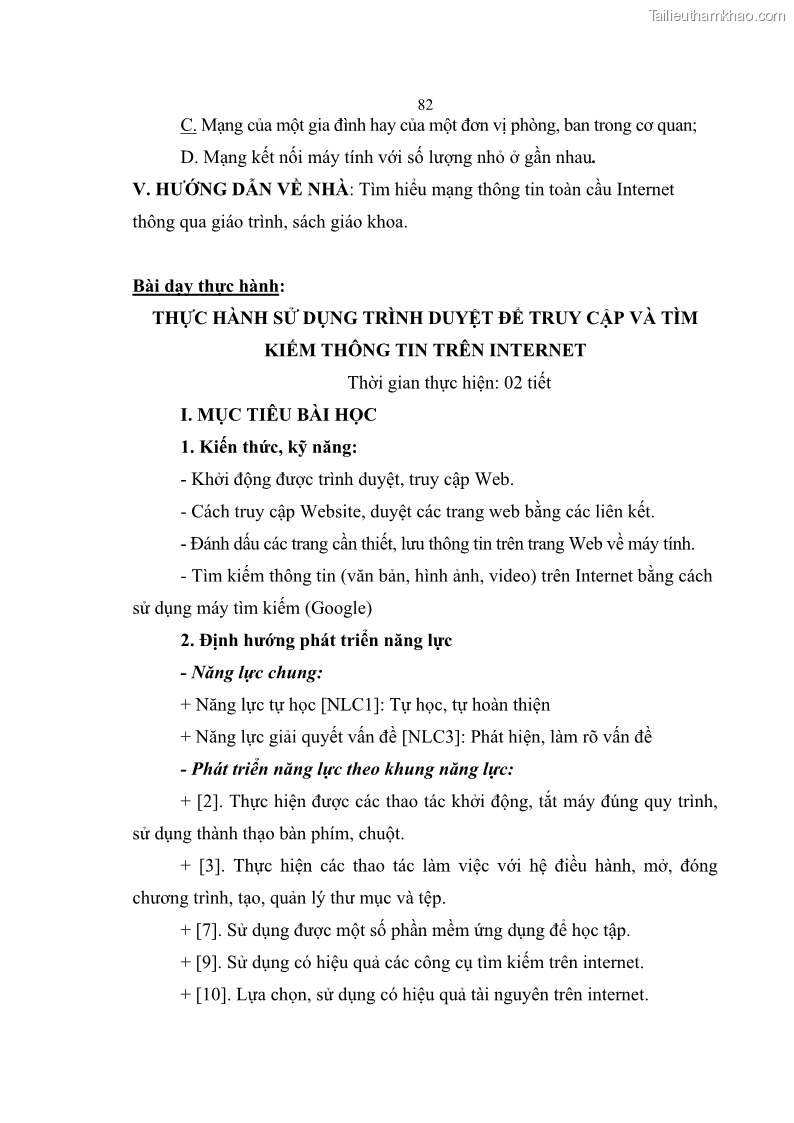 Luận án tiến sĩ khoa học giáo dục Phát triển năng lực sử dụng công nghệ thông tin và truyền thông trong dạy học Tin học cho học sinh dự bị Đại học Dân tộc - 8 Trang 94
