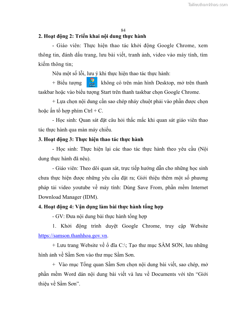 Luận án tiến sĩ khoa học giáo dục Phát triển năng lực sử dụng công nghệ thông tin và truyền thông trong dạy học Tin học cho học sinh dự bị Đại học Dân tộc - 8 Trang 96