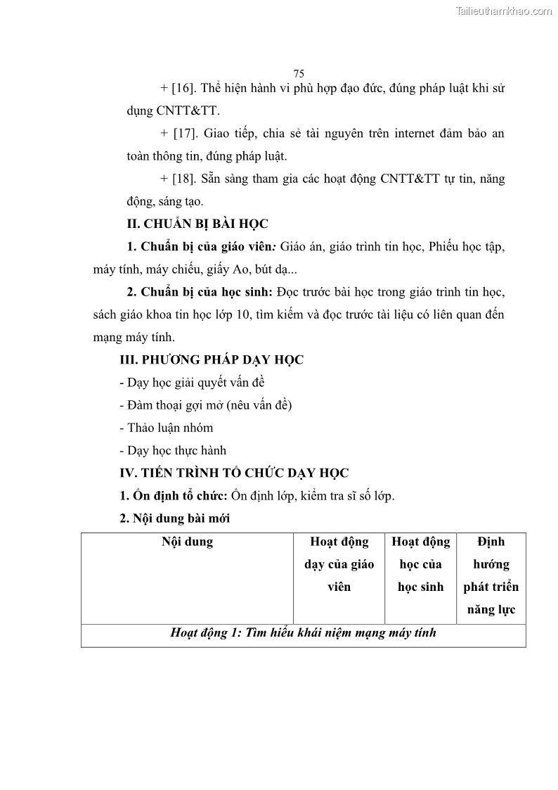 Luận án tiến sĩ khoa học giáo dục Phát triển năng lực sử dụng công nghệ thông tin và truyền thông trong dạy học Tin học cho học sinh dự bị Đại học Dân tộc - 8 Trang 87