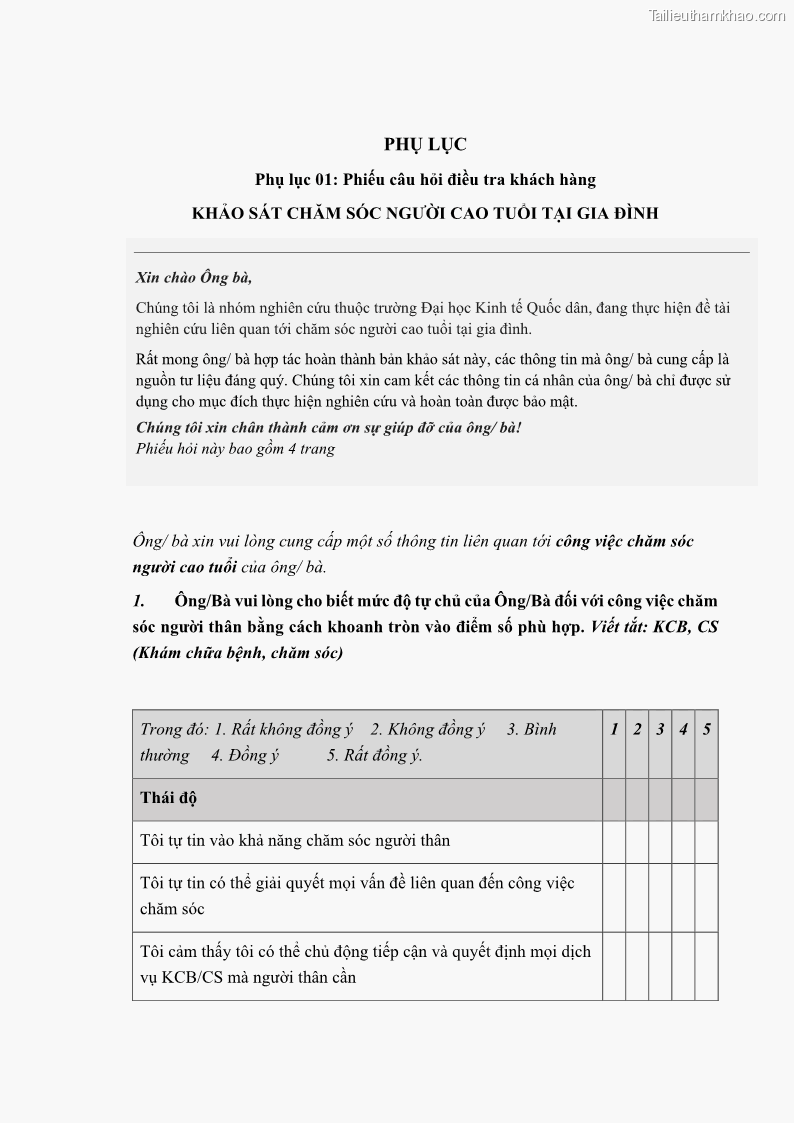 Luận án tiến sĩ kinh tế Ảnh hưởng của giá trị gia đình và hỗ trợ xã hội tới tự chủ chăm sóc người cao tuổi tại gia đình - 10 Trang 119