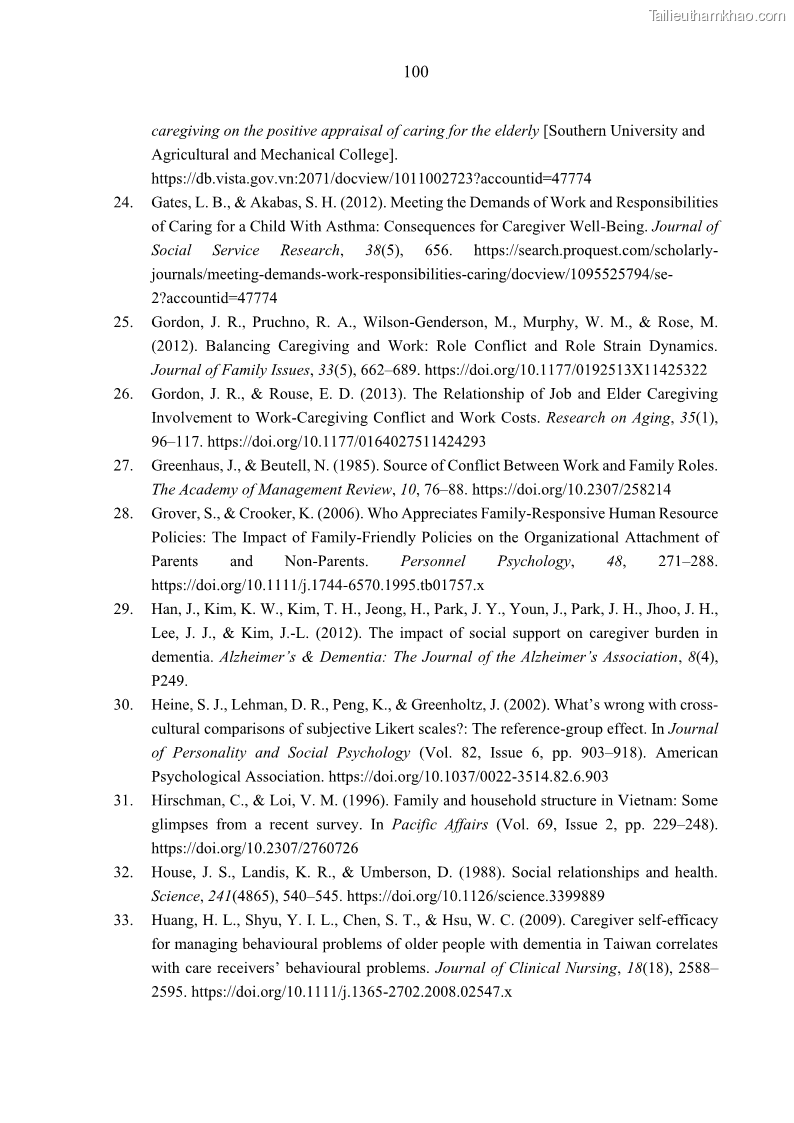 Luận án tiến sĩ kinh tế Ảnh hưởng của giá trị gia đình và hỗ trợ xã hội tới tự chủ chăm sóc người cao tuổi tại gia đình - 10 Trang 110