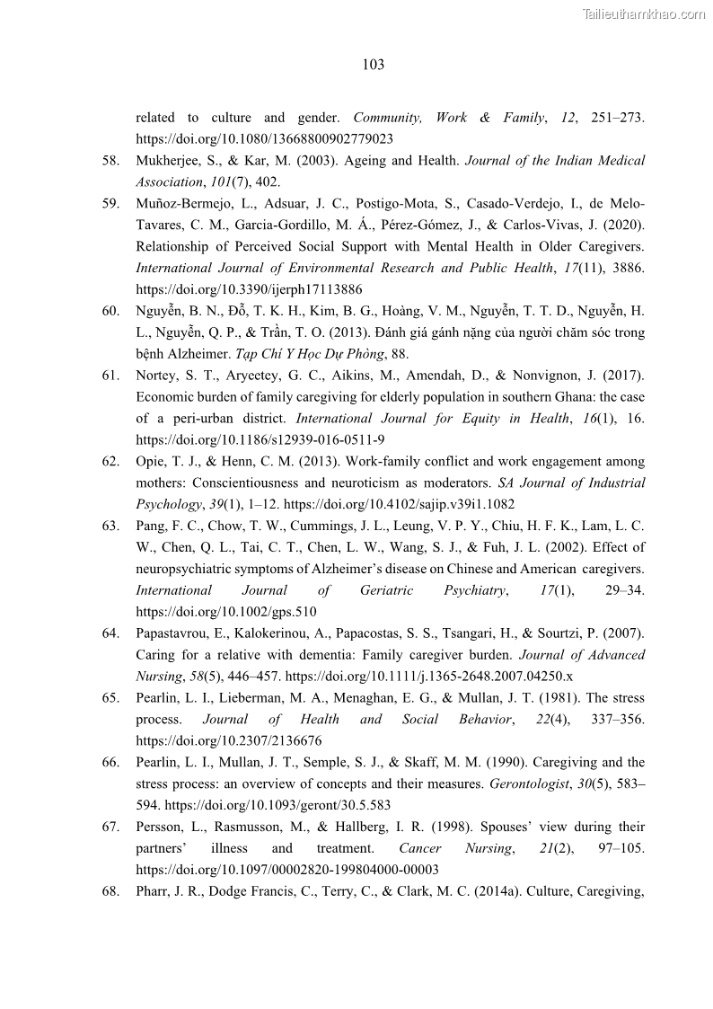 Luận án tiến sĩ kinh tế Ảnh hưởng của giá trị gia đình và hỗ trợ xã hội tới tự chủ chăm sóc người cao tuổi tại gia đình - 10 Trang 113