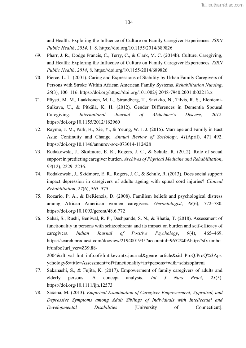 Luận án tiến sĩ kinh tế Ảnh hưởng của giá trị gia đình và hỗ trợ xã hội tới tự chủ chăm sóc người cao tuổi tại gia đình - 10 Trang 114