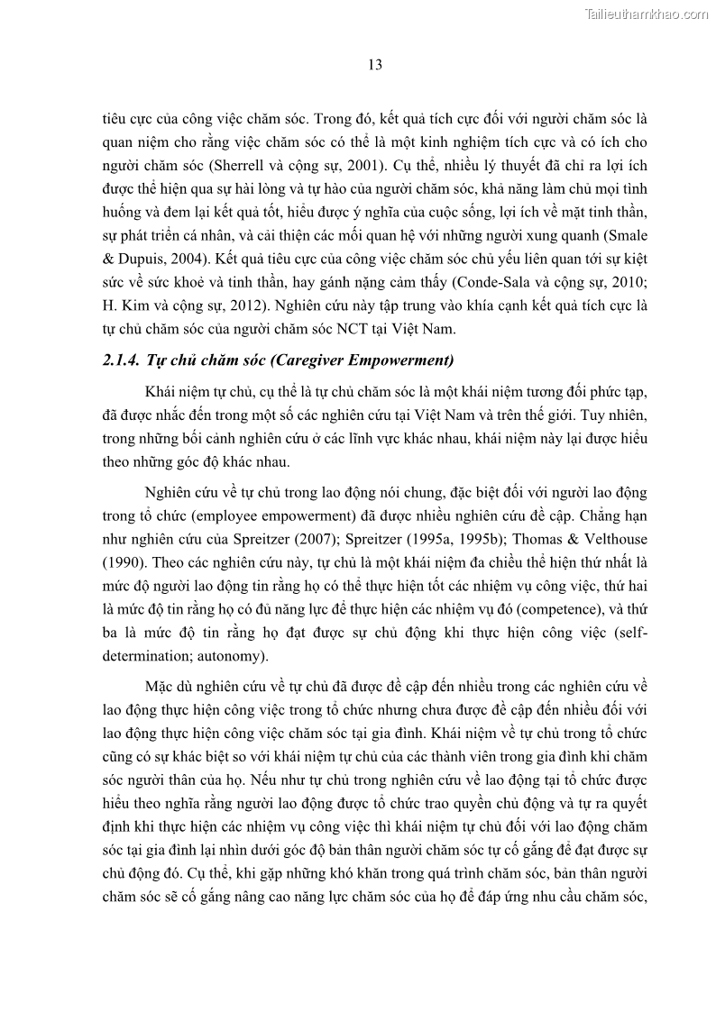 Luận án tiến sĩ kinh tế Ảnh hưởng của giá trị gia đình và hỗ trợ xã hội tới tự chủ chăm sóc người cao tuổi tại gia đình - 2 Trang 23