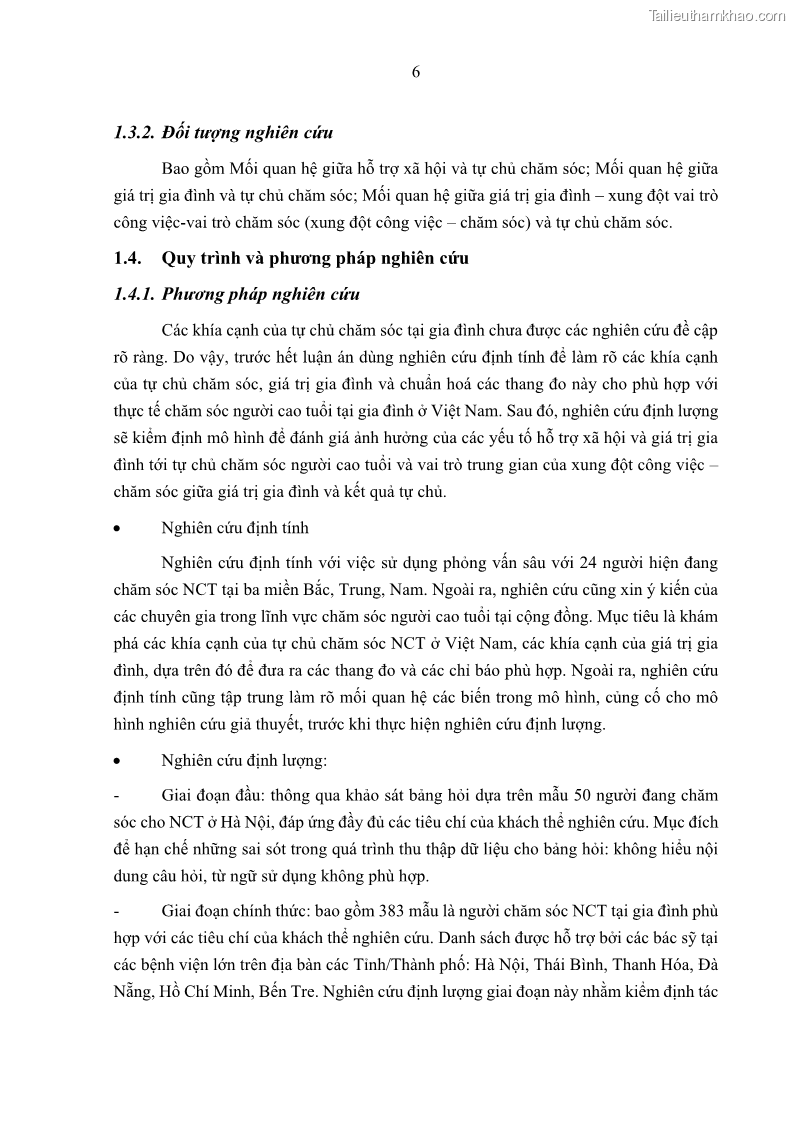 Luận án tiến sĩ kinh tế Ảnh hưởng của giá trị gia đình và hỗ trợ xã hội tới tự chủ chăm sóc người cao tuổi tại gia đình - 2 Trang 16