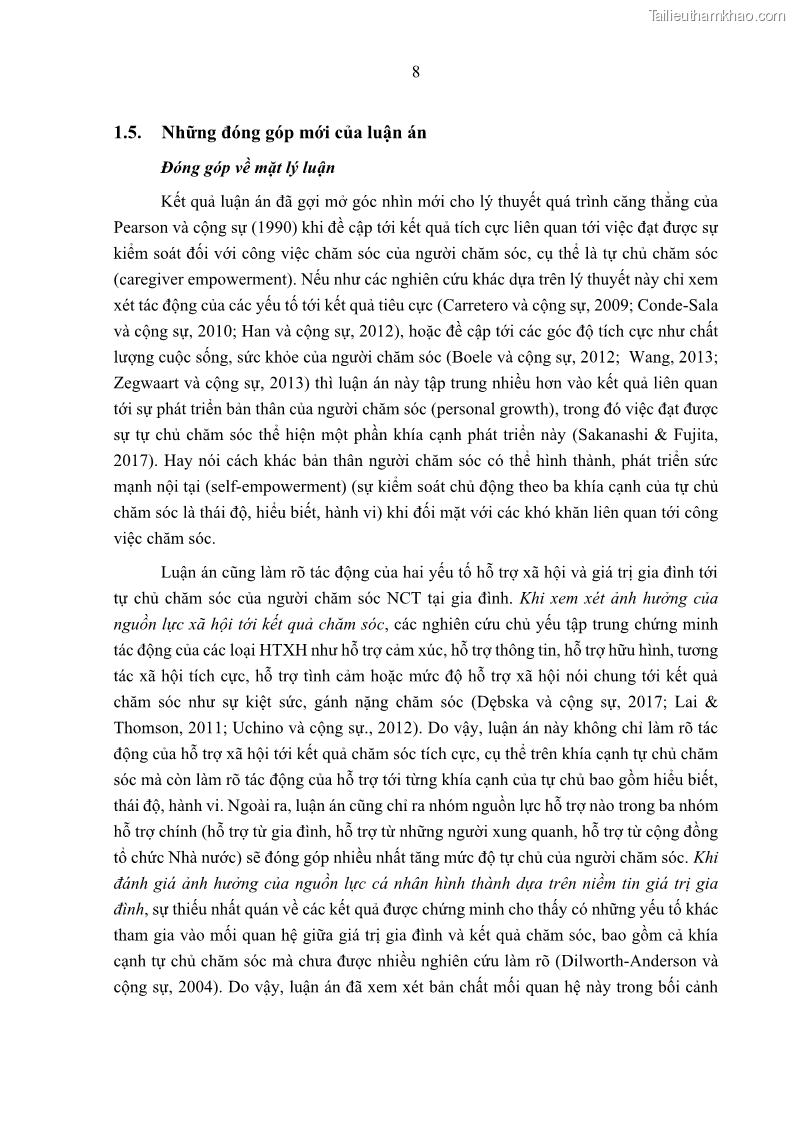 Luận án tiến sĩ kinh tế Ảnh hưởng của giá trị gia đình và hỗ trợ xã hội tới tự chủ chăm sóc người cao tuổi tại gia đình - 2 Trang 18