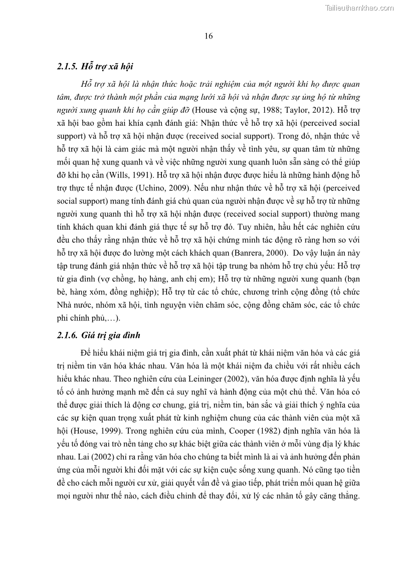 Luận án tiến sĩ kinh tế Ảnh hưởng của giá trị gia đình và hỗ trợ xã hội tới tự chủ chăm sóc người cao tuổi tại gia đình - 3 Trang 26
