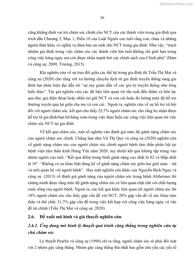 Luận án tiến sĩ kinh tế Ảnh hưởng của giá trị gia đình và hỗ trợ xã hội tới tự chủ chăm sóc người cao tuổi tại gia đình - 4 Trang 46
