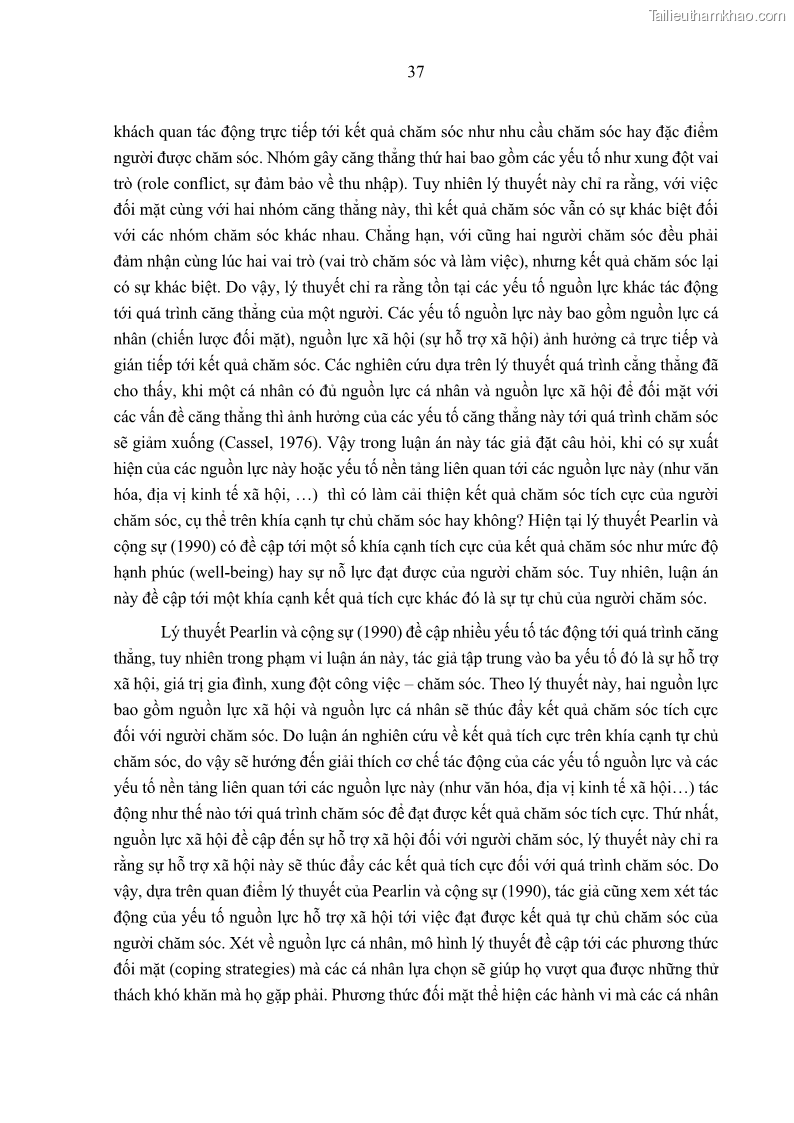 Luận án tiến sĩ kinh tế Ảnh hưởng của giá trị gia đình và hỗ trợ xã hội tới tự chủ chăm sóc người cao tuổi tại gia đình - 4 Trang 47