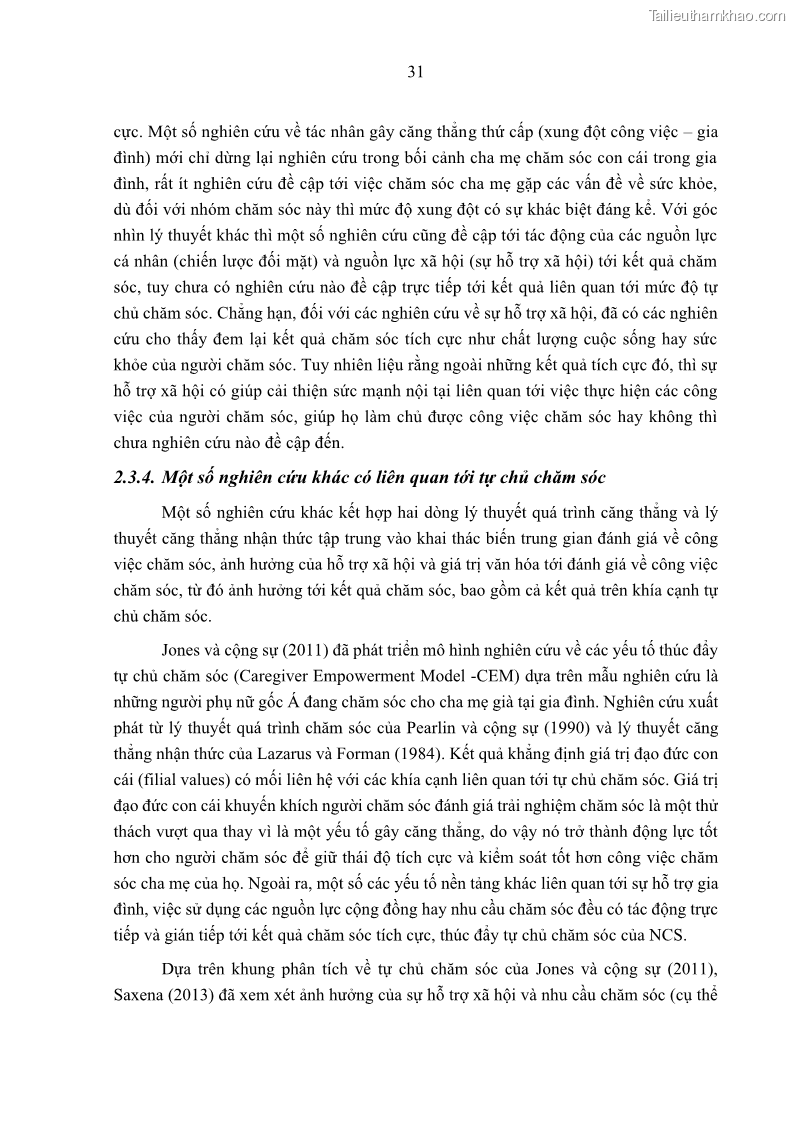 Luận án tiến sĩ kinh tế Ảnh hưởng của giá trị gia đình và hỗ trợ xã hội tới tự chủ chăm sóc người cao tuổi tại gia đình - 4 Trang 41