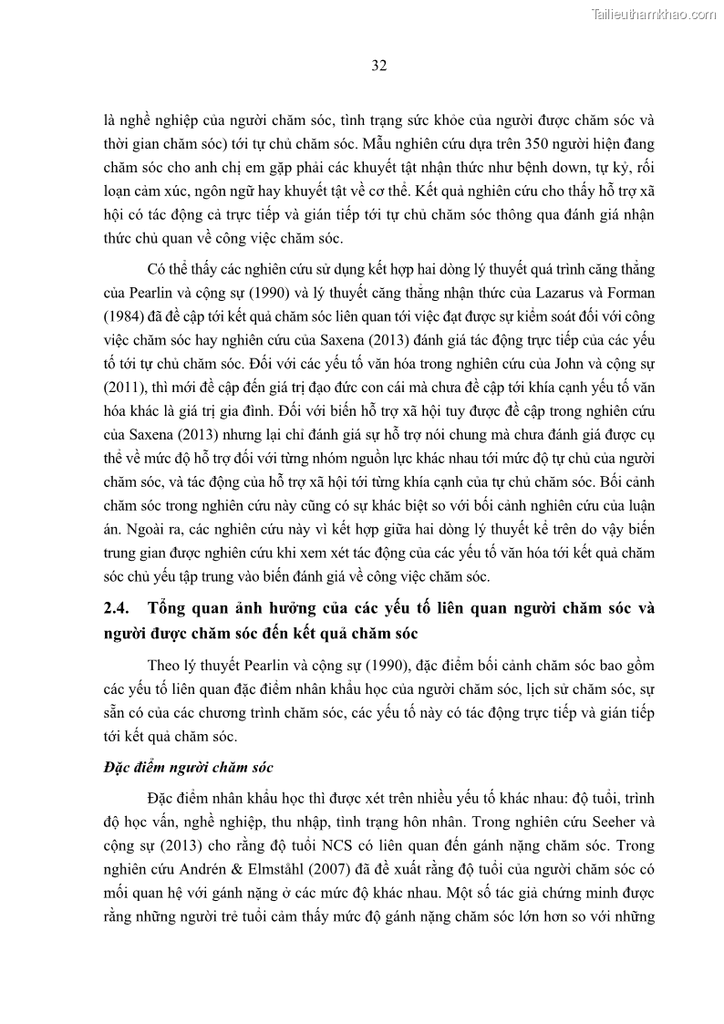 Luận án tiến sĩ kinh tế Ảnh hưởng của giá trị gia đình và hỗ trợ xã hội tới tự chủ chăm sóc người cao tuổi tại gia đình - 4 Trang 42