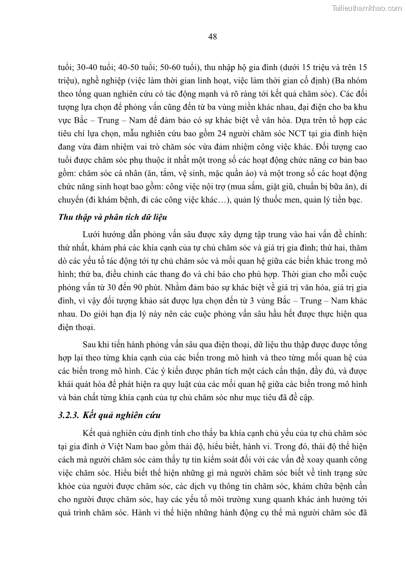 Luận án tiến sĩ kinh tế Ảnh hưởng của giá trị gia đình và hỗ trợ xã hội tới tự chủ chăm sóc người cao tuổi tại gia đình - 5 Trang 58