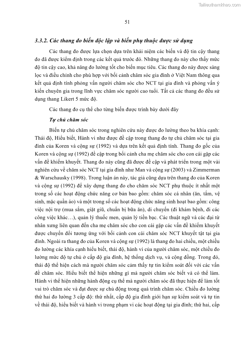 Luận án tiến sĩ kinh tế Ảnh hưởng của giá trị gia đình và hỗ trợ xã hội tới tự chủ chăm sóc người cao tuổi tại gia đình - 6 Trang 61