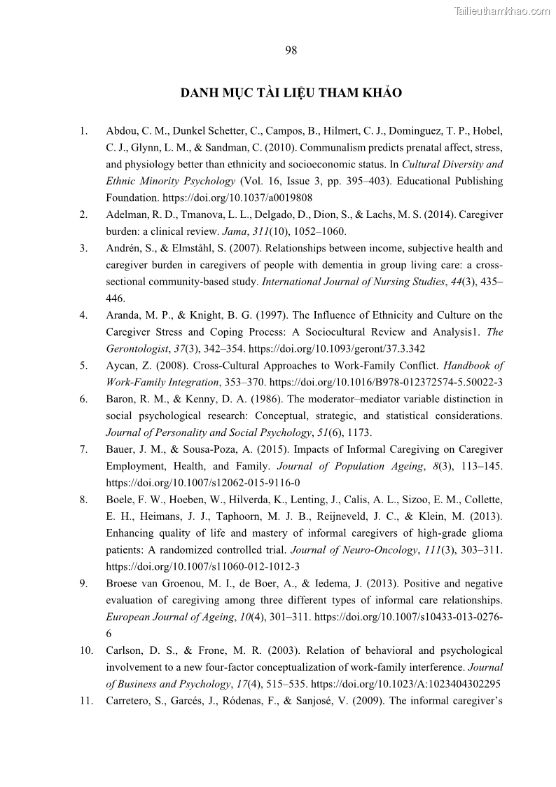 Luận án tiến sĩ kinh tế Ảnh hưởng của giá trị gia đình và hỗ trợ xã hội tới tự chủ chăm sóc người cao tuổi tại gia đình - 9 Trang 108
