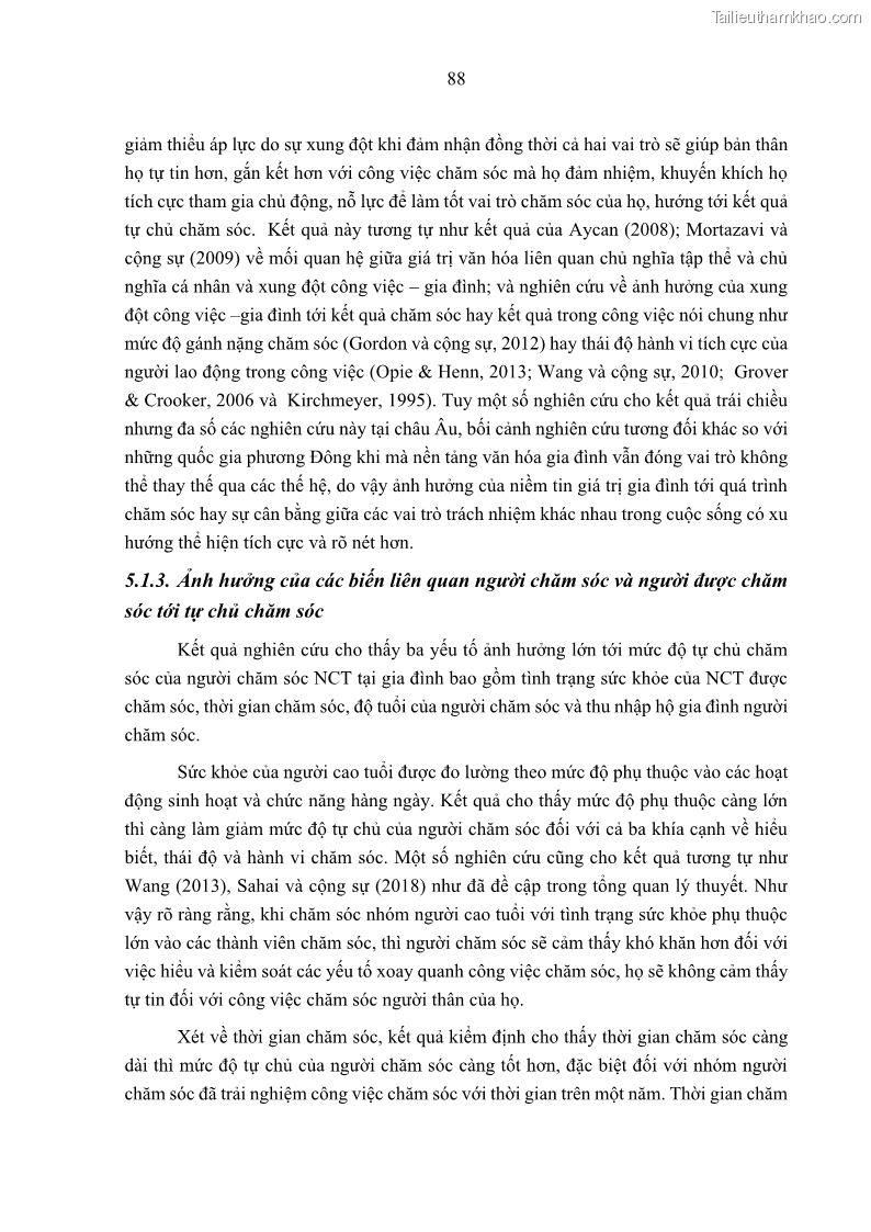 Luận án tiến sĩ kinh tế Ảnh hưởng của giá trị gia đình và hỗ trợ xã hội tới tự chủ chăm sóc người cao tuổi tại gia đình - 9 Trang 98