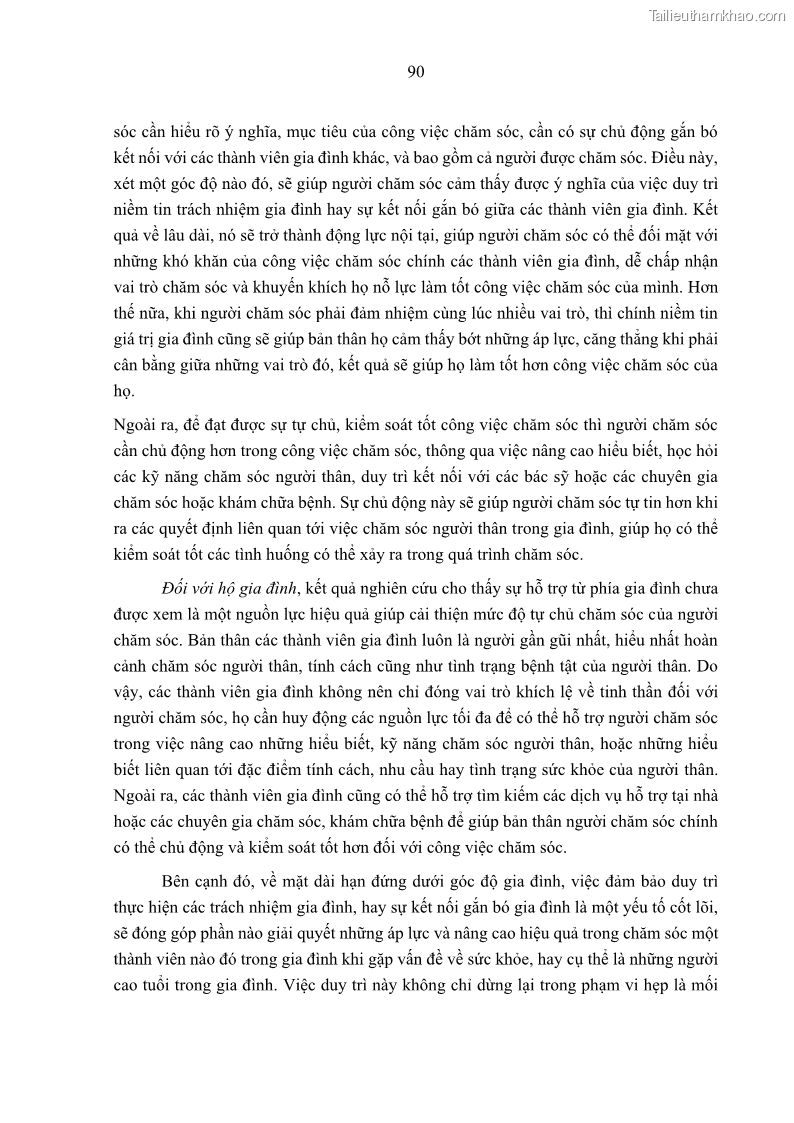 Luận án tiến sĩ kinh tế Ảnh hưởng của giá trị gia đình và hỗ trợ xã hội tới tự chủ chăm sóc người cao tuổi tại gia đình - 9 Trang 100