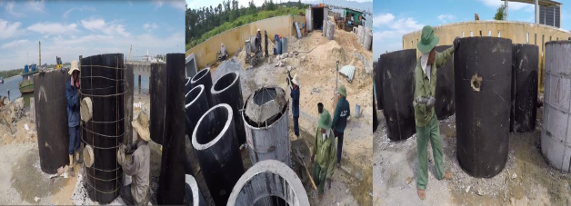 6 Khoét lỗ và hoàn thiện rạn a b c Hình 3 6 a Lắp đặt khuôn đúc rạn b 1