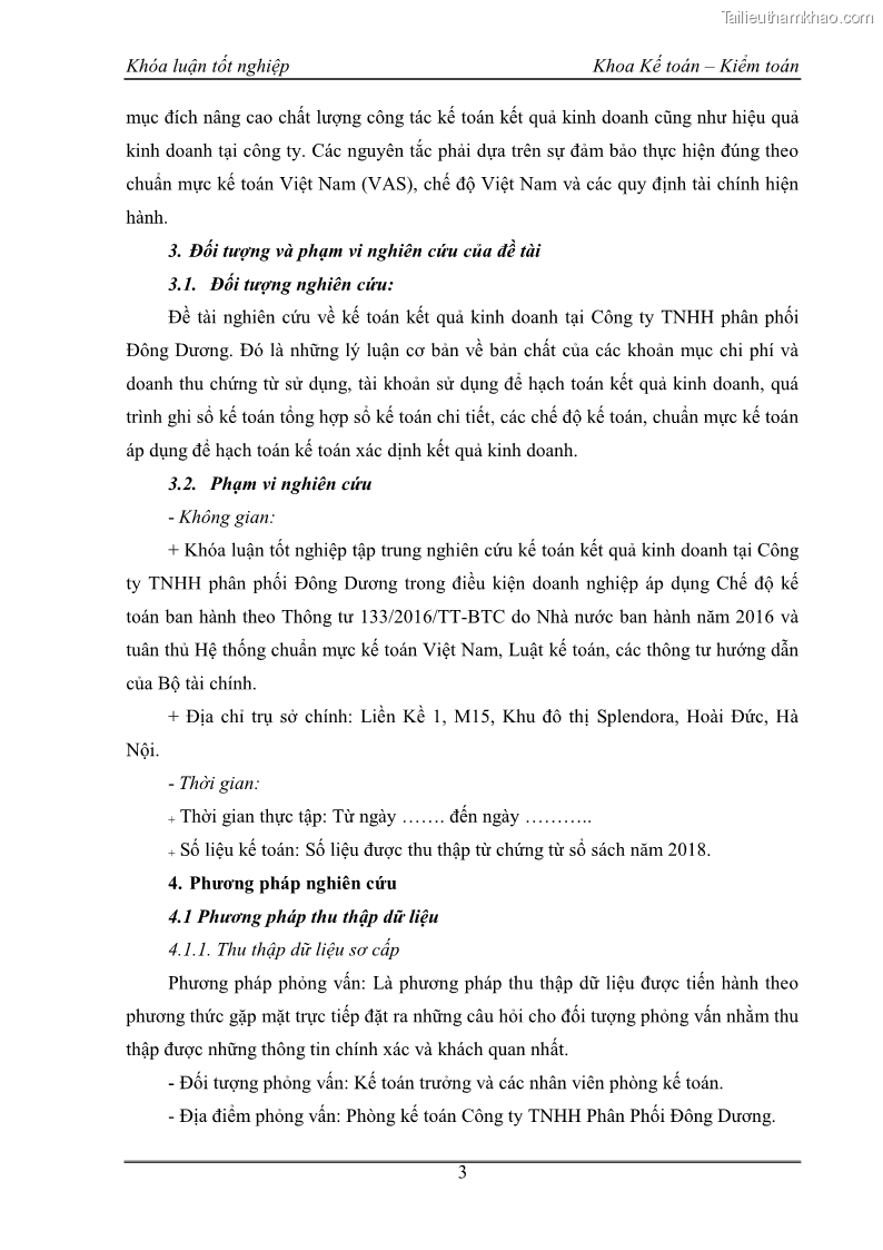 Khóa luận tốt nghiệp kế toán kiểm toán Kế toán kết quả kinh doanh tại Công ty TNHH phân phối Đông Dương - 1 Trang 8
