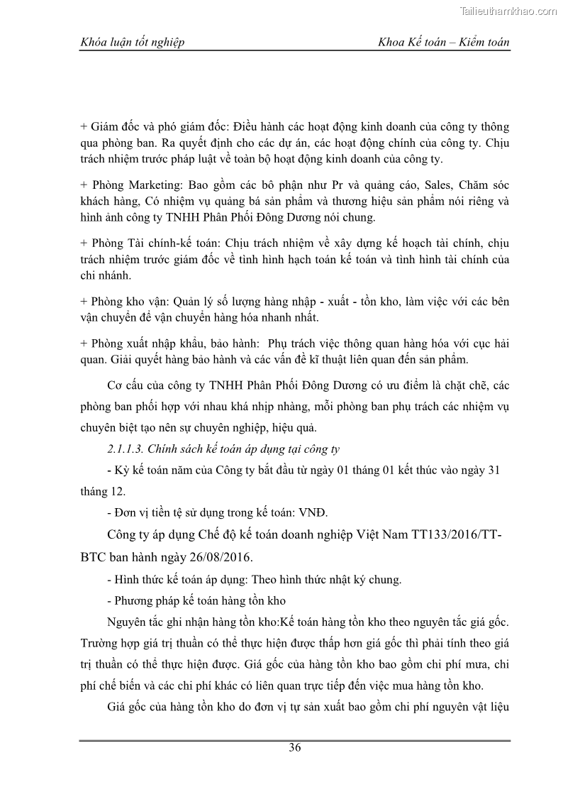Khóa luận tốt nghiệp kế toán kiểm toán Kế toán kết quả kinh doanh tại Công ty TNHH phân phối Đông Dương - 4 Trang 41