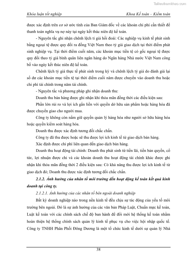 Khóa luận tốt nghiệp kế toán kiểm toán Kế toán kết quả kinh doanh tại Công ty TNHH phân phối Đông Dương - 4 Trang 43