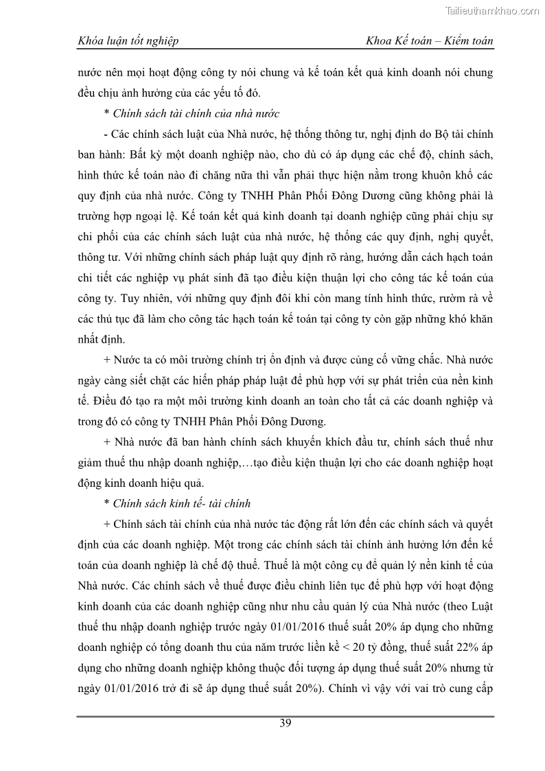 Khóa luận tốt nghiệp kế toán kiểm toán Kế toán kết quả kinh doanh tại Công ty TNHH phân phối Đông Dương - 4 Trang 44