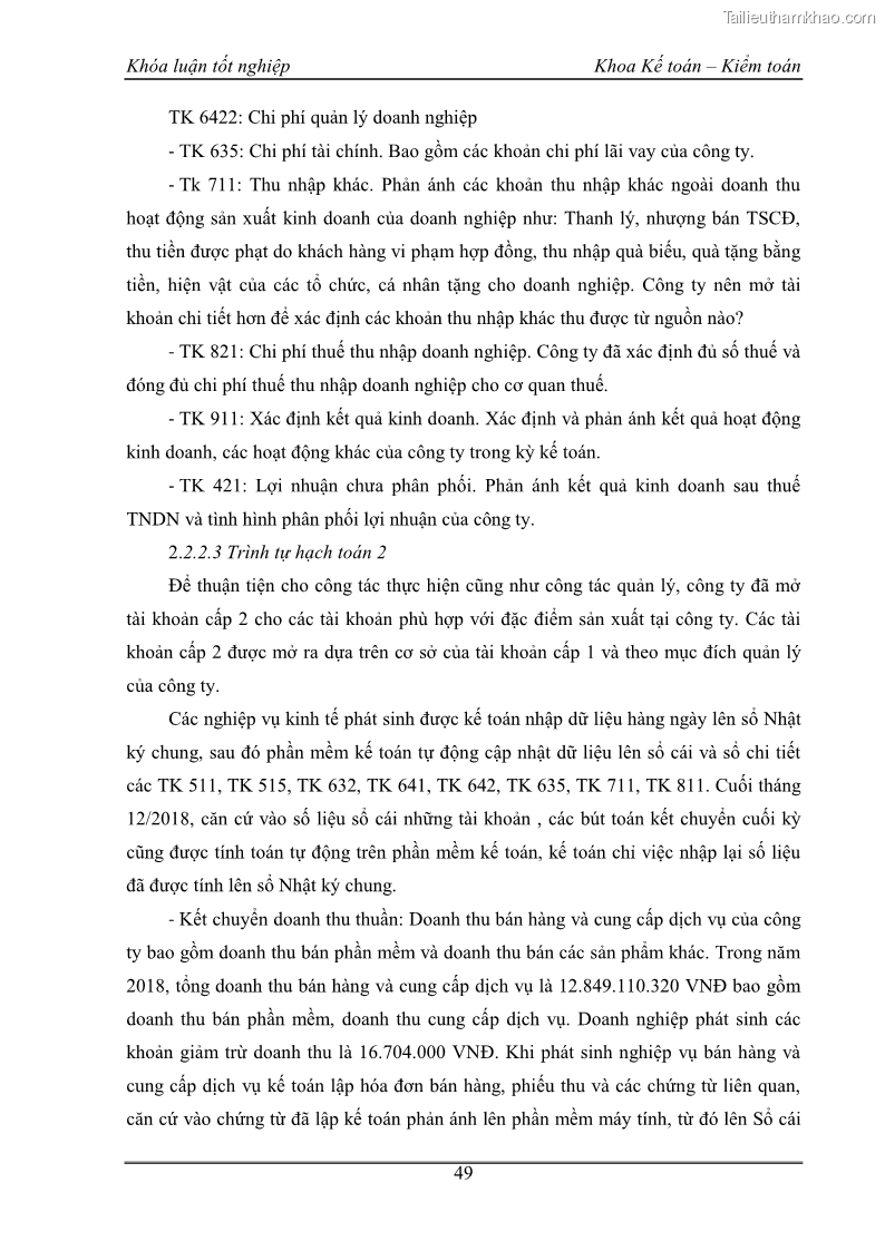 Khóa luận tốt nghiệp kế toán kiểm toán Kế toán kết quả kinh doanh tại Công ty TNHH phân phối Đông Dương - 5 Trang 54