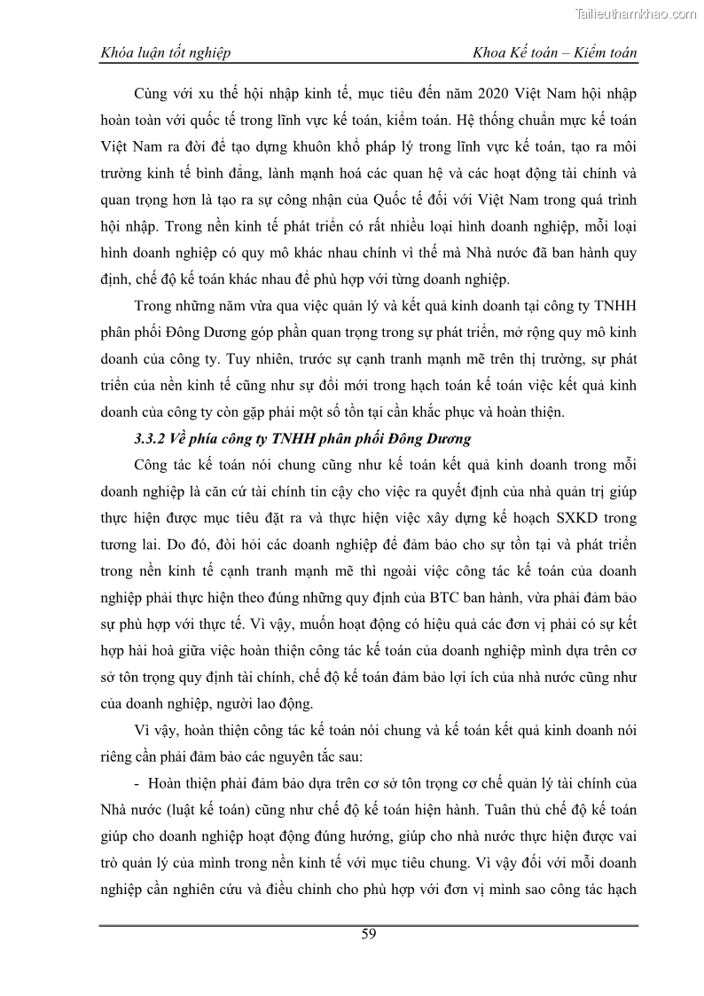 Khóa luận tốt nghiệp kế toán kiểm toán Kế toán kết quả kinh doanh tại Công ty TNHH phân phối Đông Dương - 6 Trang 64