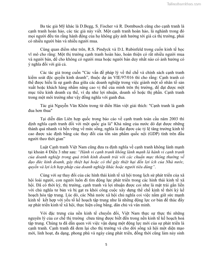 Khóa luận tốt nghiệp luật kinh doanh Pháp luật về chống cạnh tranh không lành mạnh - 1 Trang 10