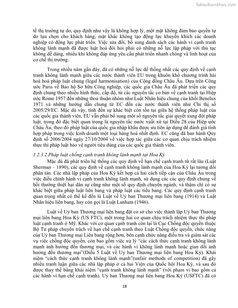 Khóa luận tốt nghiệp luật kinh doanh Pháp luật về chống cạnh tranh không lành mạnh - 2 Trang 23