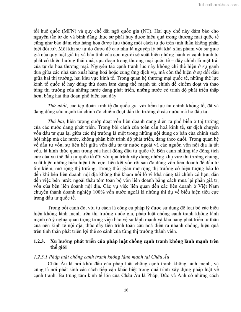 Khóa luận tốt nghiệp luật kinh doanh Pháp luật về chống cạnh tranh không lành mạnh - 2 Trang 21