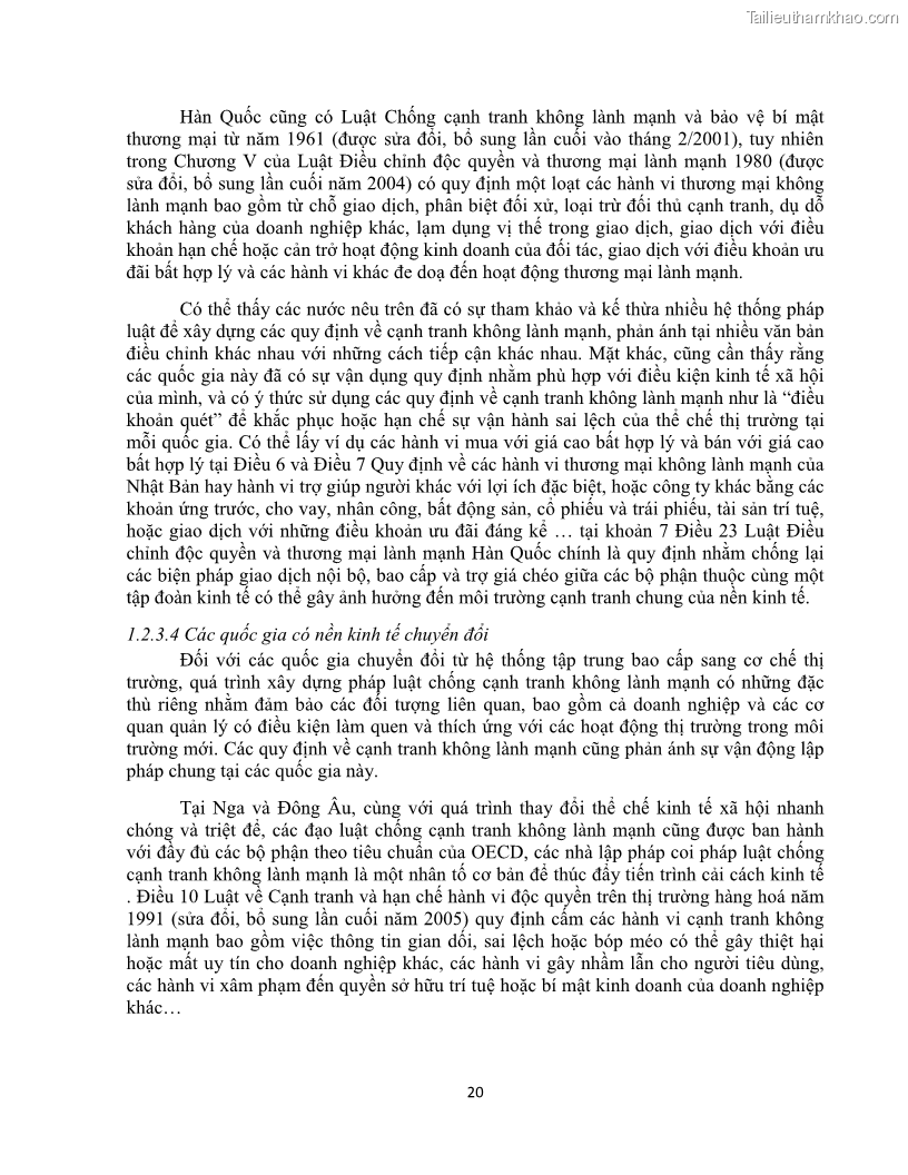 Khóa luận tốt nghiệp luật kinh doanh Pháp luật về chống cạnh tranh không lành mạnh - 3 Trang 25