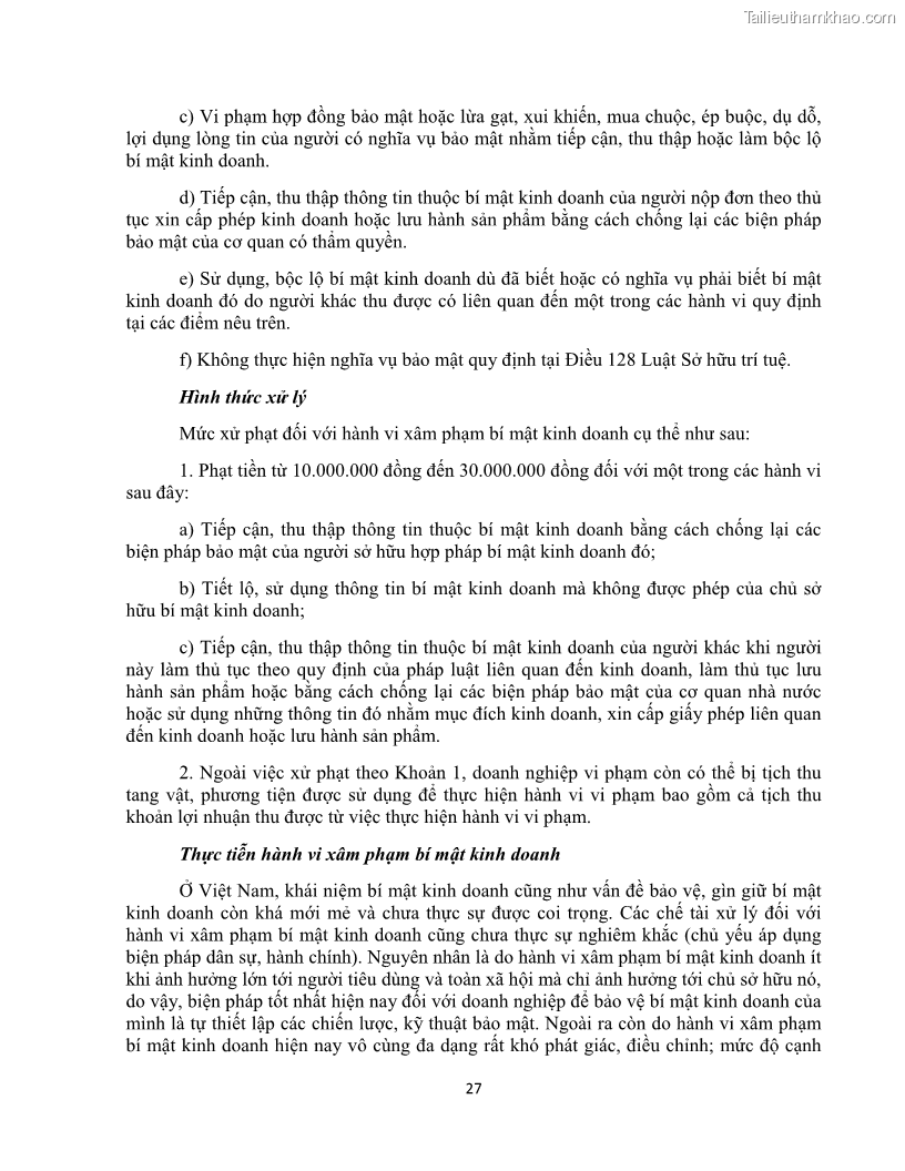 Khóa luận tốt nghiệp luật kinh doanh Pháp luật về chống cạnh tranh không lành mạnh - 3 Trang 32