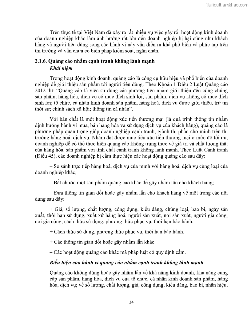 Khóa luận tốt nghiệp luật kinh doanh Pháp luật về chống cạnh tranh không lành mạnh - 4 Trang 39