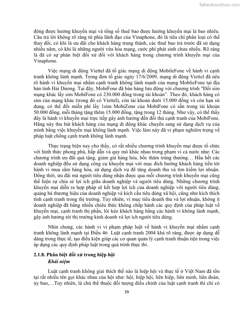 Khóa luận tốt nghiệp luật kinh doanh Pháp luật về chống cạnh tranh không lành mạnh - 4 Trang 44