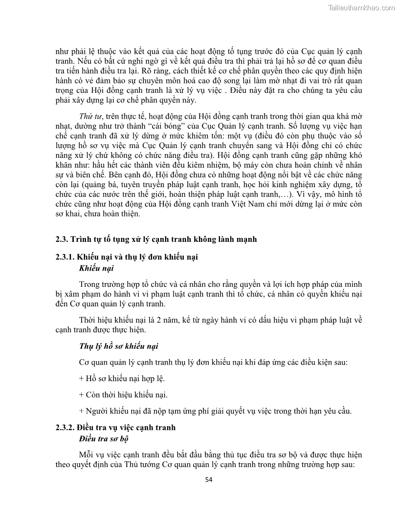 Khóa luận tốt nghiệp luật kinh doanh Pháp luật về chống cạnh tranh không lành mạnh - 5 Trang 59