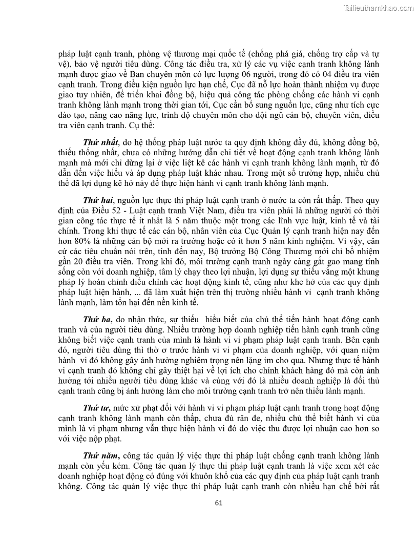 Khóa luận tốt nghiệp luật kinh doanh Pháp luật về chống cạnh tranh không lành mạnh - 6 Trang 66
