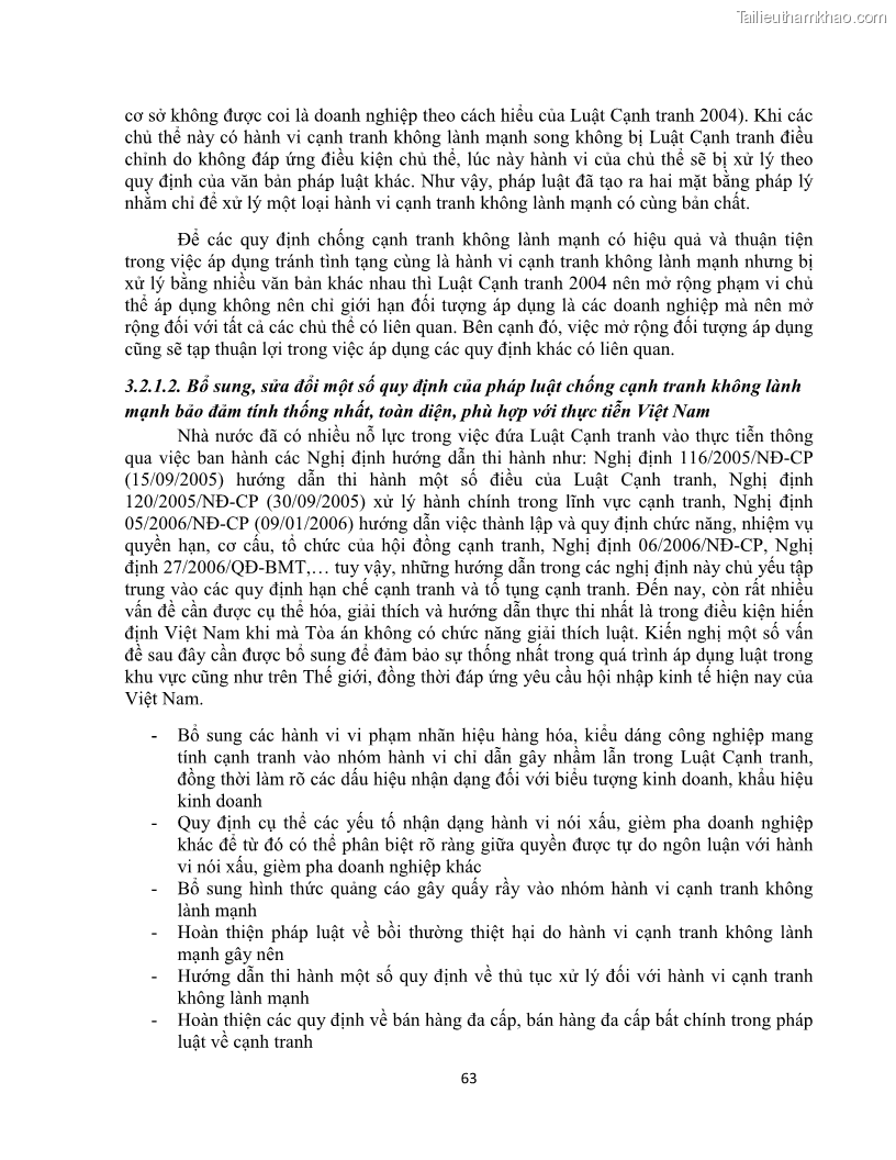 Khóa luận tốt nghiệp luật kinh doanh Pháp luật về chống cạnh tranh không lành mạnh - 6 Trang 68