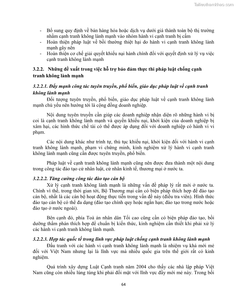 Khóa luận tốt nghiệp luật kinh doanh Pháp luật về chống cạnh tranh không lành mạnh - 6 Trang 69